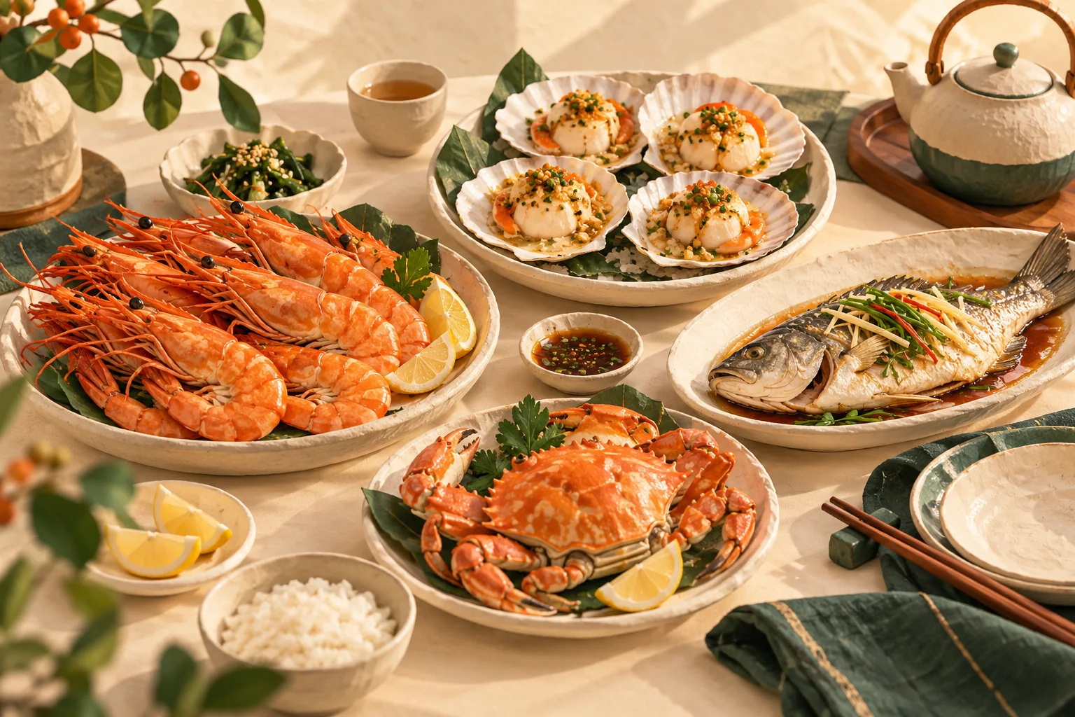熟海鲜餐桌主题示意